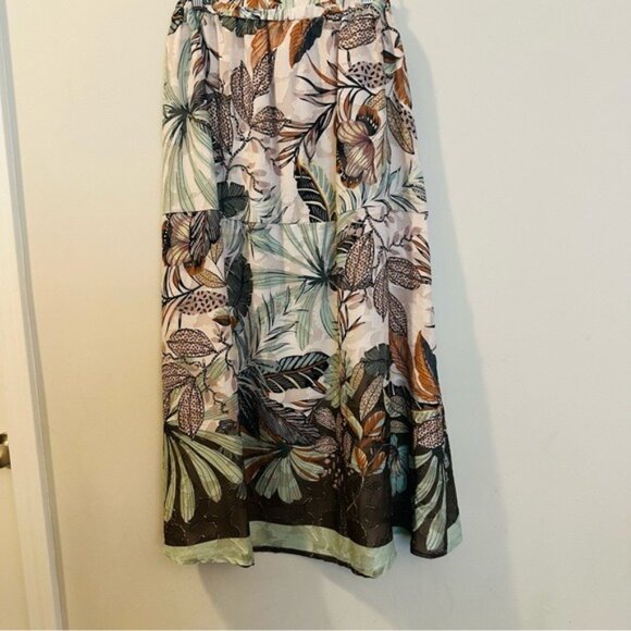 Super Natural by Secret Mission Jacquard Georgette Sandra Maxi Skirt M NWT - Picture 3 of 10